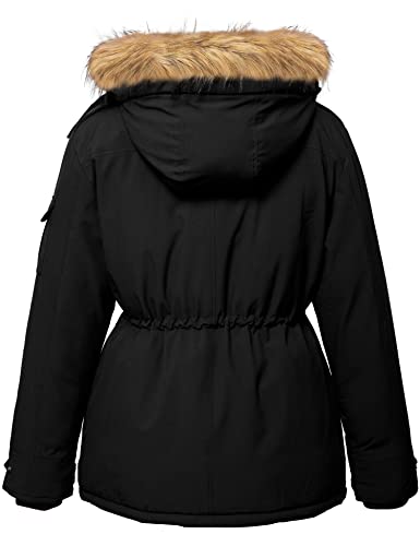 wantdo Women's Plus Size Winter Coat Puffer Jacket Warm Thicken Parka Overcoat with Removable Hood2