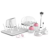 Nanobebe Baby Bottle Ultimate Feeding and Cleaning Set, for Breast Milk and Formula, Cleaning and Soothing Essentials, Baby Shower Registry Gift, for Newborn, Infant and Baby - Pink