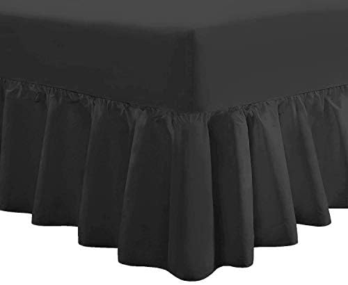 DTEX HOMES Luxury Extra Deep Frilled Valance Fitted Sheets, King - White