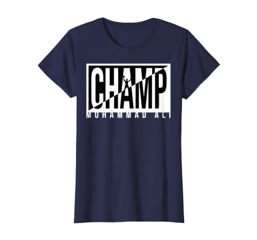 Muhammad Ali - Champ Black and White T-Shirt, Women, Navy Blue, X-Large