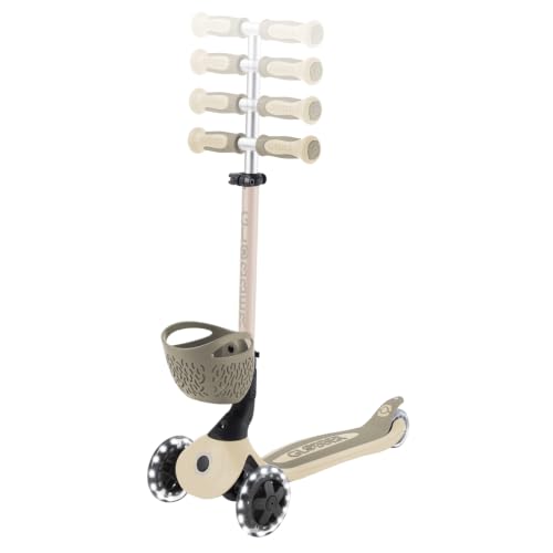 Globber - GO•UP Baby 360 Lights - Trottinette évolutive 3 Roues avec siège et Dossier, pour Les Enfants de 15 Mois à 6 Ans, Taupe – vue 5