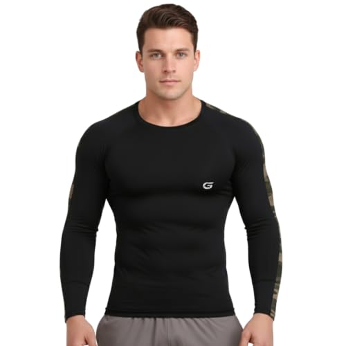 Image of GYMIFIC Mens Full Sleeve Compression T-Shirt | Round Neck Quick Dry Gym Workout Tee | Stretch Athletic Sports for Running & Training T Shirt for man