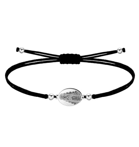 cotigo- Pulsera virgen y santos de España, virgen del Carmen, Rocio, Fatima, san Benito y mas, pulsera para mujer y hombre, regalos mujer, regalo abuela. (VIRGEN DEL ROCIO- NEGRO)