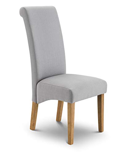 Julian Bowen Rio Lot de 2 chaises en Bois et Tissu avec Dossier courbé Gris Argile