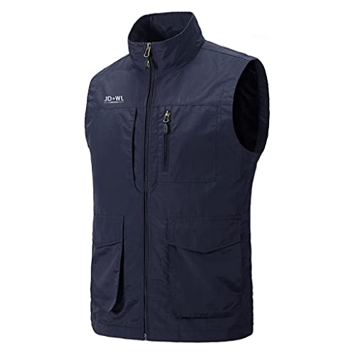 Gilet décontracté bleu 2XL, vêtement extérieur de photographie et pêche d'été