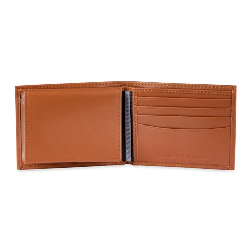 Tommy Hilfiger Men's Leather Wallet – Slim Bifold with 6 Credit Card Pockets and Removable ID Window