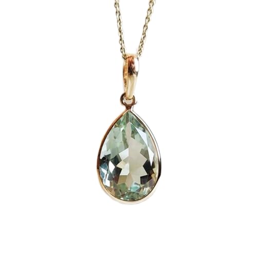 Colgante de amatista verde sanación espiritual y plata ley 925 facetado