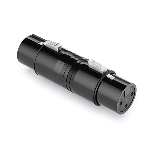 DeleyCON XLR - Adaptador hembra a hembra para cable 3 pines - Altavoz, micrófono, consola, instrumento, estudio