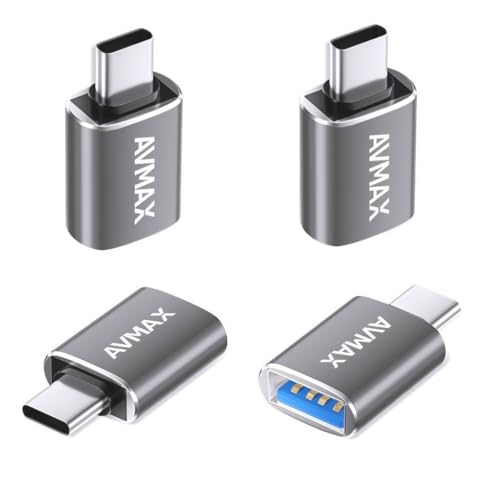 AVMAX USB CϊA_v^[4Zbg (Type C - USB A 3.0 X) Type C USB-A ő5Gbps MacBook Pro/MacBook Air/iPad Pro ̑ USB-C [p (Gray)