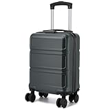 Kono Maleta Cabina 40x30x20 cm con Ruedas Desmontables - ABS+PC para Equipaje de Mano, Cumple con Ryanair, Vueling e Iberia Express (Gris)
