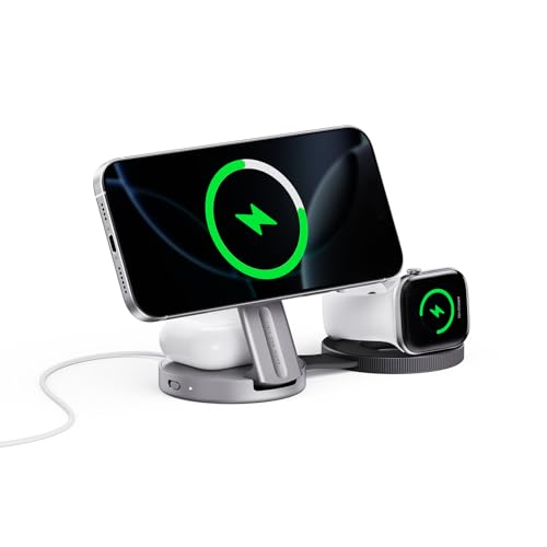 Qi2.2 EcoFlow RAPID Mag 3-in-1 ワイヤレス充電ステーション（折りたたみ式）【超コンパクト/急速充電/iPh...