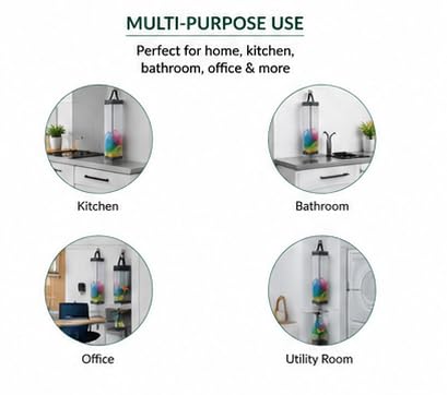 Image of Hanging Waste Bag Holder Durable Mesh Organiser
