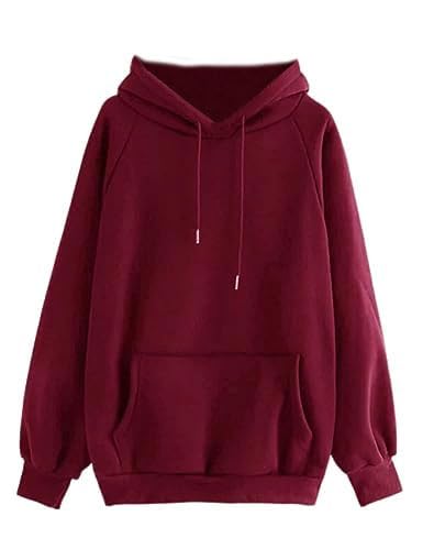 heathex Solid Plain Stylish Cotton Fleece Full Sleeves Relaxed Fit Attractive Comfortable Winter Office, Outdoor Wear with Kangaroo Pocket Casual Hoodie for Women-picture-21