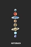 Notizbuch: DIN A5 Planet Notizheft | 110 Seiten liniertes Planeten Notizbuch für die Schule, Uni, Arbeit | Universum Sonnensystem Geschenkidee für Studenten, Kollegen, Freunde - Lilly Eule 