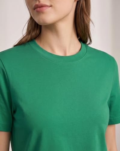 Image of NOBERO 100% Cotton T-Shirts for Women Stylish | Regular Fit | Solid T Shirts for Women 180 GSM Combed Cotton | Crew Neck Half Sleeve