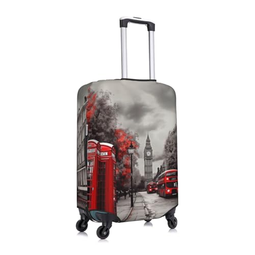 Red London Street Luggage Cover for Suitcase Tsa Approved, Washable Suitcase Protector Fits 18-32 Inch Anti-scratch Suitcase Cover Carry on Luggage Sleeve Travel Baggage Cover3