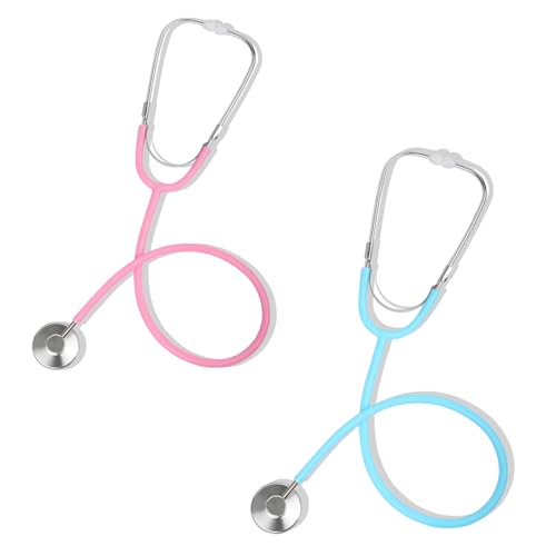 Phobby Kids Stethoscope Toy, 2 Pack Real Working Stethoscope Toy for Toddler 3 4 5, Doctor Play Set for Role Play, Medical Pretend Playset for Boys Girls Birthday (Blue and Pink)