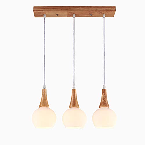 Éclairage pendentif chandelier moderne 3 lumières avec suspension à plafond réglable en verre