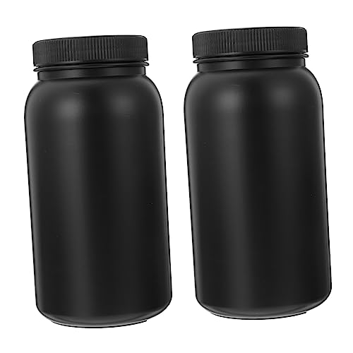 KICHOUSE 2pcs Reagent Bottles 1000ml Lab Chemical Reagent Bottles Wide Mouth Screw Caps