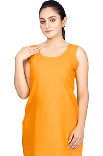 Image of Women's Cotton Long Camisole for Kurti /Suit Slip /Long Inner /Samij for Women Sameej /Knee Length Inner Wear /Sameez /Kurti Slip /Round Neck /Invisible
