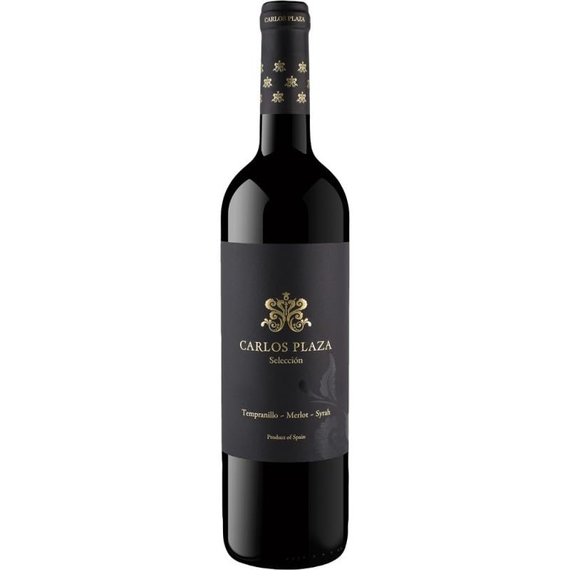 Carlos Plaza Selección, vino tinto español joven con Syrah, Tempranillo y Merlot, ideal para compartir momentos especiales con sabor equilibrado y frutal.| 1 botella