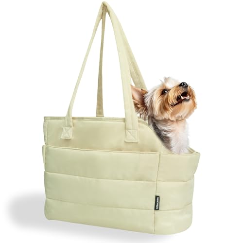 STRAODTIC Lightweight Dog Purse Carrier for Small Dogs Under 15 lbs, Puffy Quilted Pet Carrier Tote...