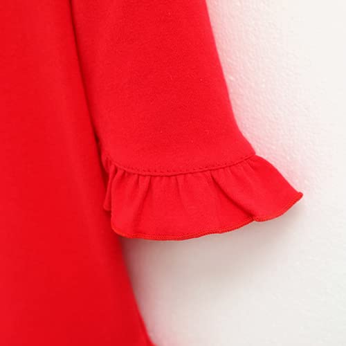 Red Dress for Girls Toddler Long Sleeve Christmas Casual Holiday Dresses4
