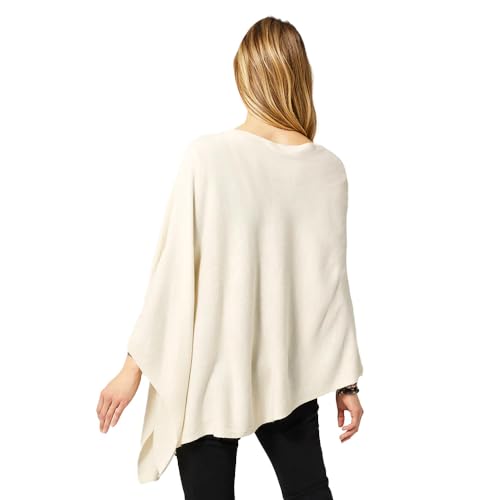 Coco + Carmen Womens Ponchos for Women - Lightweight Womens Shawl in Egret, Open Front Poncho Sweater for Women, Versatile Sweater Cape Poncho2