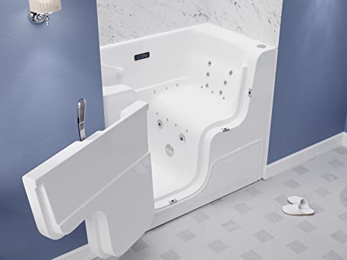 ANZZI Walk In Tub for Seniors 29 x 52 In Left Drain Wheelchair Accessible Bathtub Dual Therapy 12 Whirlpool Jets 18 Air Jets Inline Heater Quick Fill Faucet ADA Seat Acrylic White | 2953WCLWD - Image 3