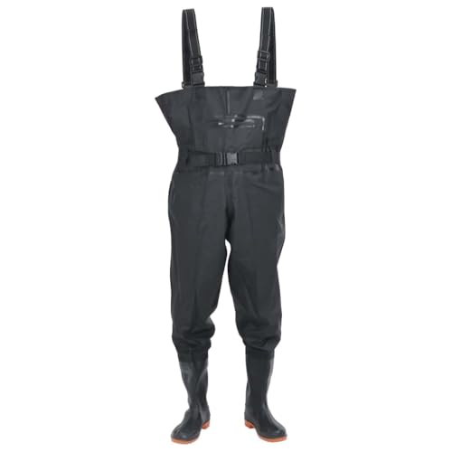 Vadeadores con botas y cinturón negro tamaño 39 poliéster recubierto de PVC impermeable tirantes ajustables para pesca, caza, trabajo al aire libre, cómodo, transpirable