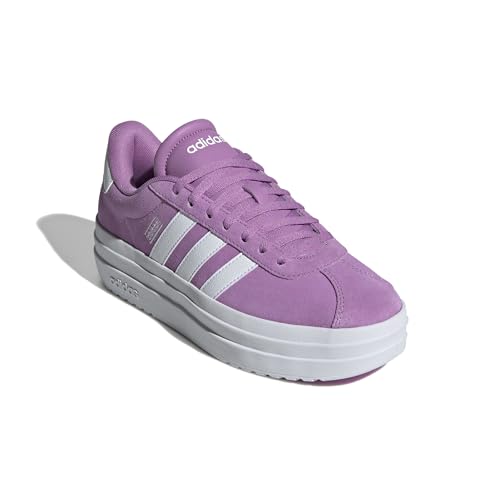 Image of adidas Womens Vl Court Bold Lace Up Sneakers Shoes Casual - Pink
