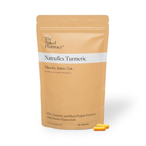 The Naked Pharmacy | Natruflex | Joint & Muscle | Aids Sports Performance | Natural Turmeric and Black Pepper Capsules | High Strength | No Additives | Vegan | 60 Capsules