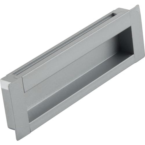 Sun Chain Muschelgriff Azha Breite 175mm - Griffmuschel zum Einlassen eckig - Griff LA 160mm, Aluminium silber