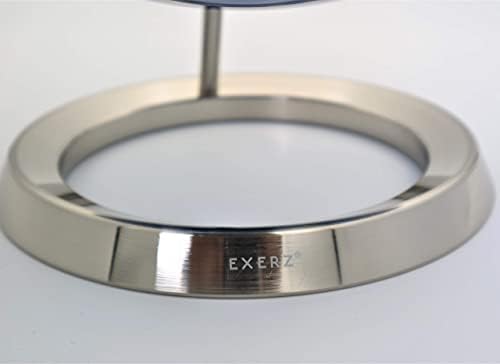 EXERZ 30cm World Globe - Stainless Steel Ring Standing, Packaging in premier Kraft Box, Perfect for Gifting - Metallic Silver
