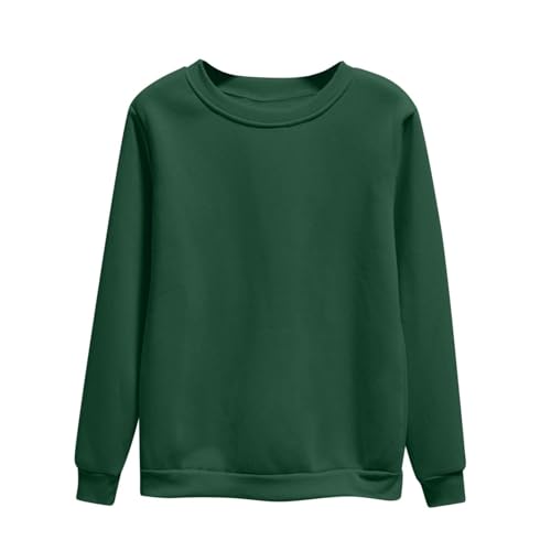 Sudadera para mujer sin capucha, suéter de manga larga de manga larga, cómoda, monocolor, cuello redondo, parte superior, corte ajustado, camiseta deportiva, tiempo libre, jersey largo, ligero y fino