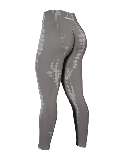 Image of AUROLA Serpent Snake Seamless Scrunch Workout Leggings for Women,Girls Squat Proof Ribbed Thick Active Gym Pants