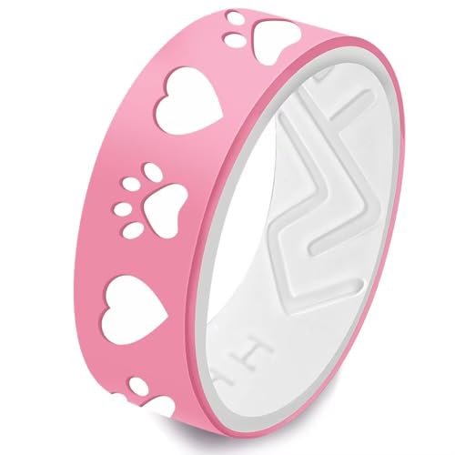 Silicone Heart Dog Paw Couple Ring,Men Women Breathable Rubber Anniversary Promise Engagement Wedding Band,8mm Wide 2mm Thick Size 6-132