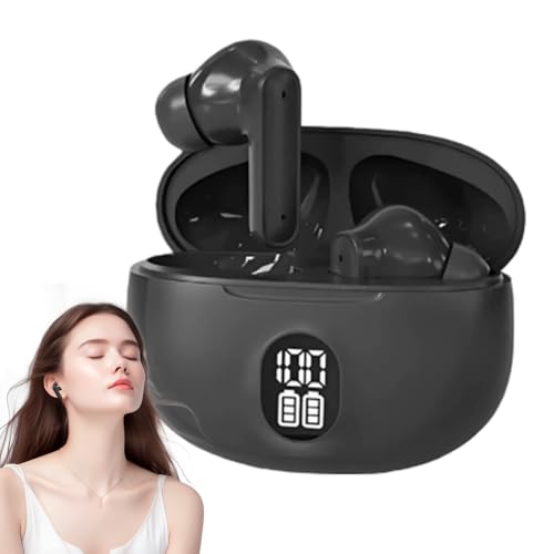 Generico Auriculares inalámbricos, auriculares de entrenamiento con pantalla LED y cancelación de ruido | auriculares estéreo ligeros e impermeables para conducir a pie