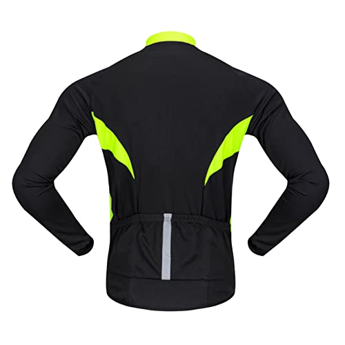 Foto von Herren Radtrikots Langarm Leichte Fahrrad Trikot T Shirt Sommer Atmungsaktiv Joggen Radtrikot Langarm Schnell Trocknen Radsport Bekleidung MTB Jersey für Laufen Radfahren Klettern Wandern Schwarz L