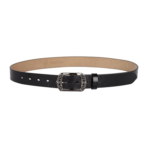 Image of Women's Fashion Classic Metal Buckle Leather Belt with Jeans Dress
