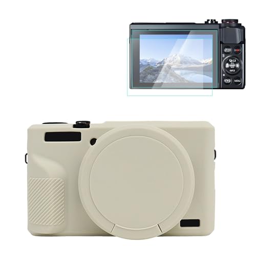 Rieibi Canon G7X Mark III�P�[�X�p�V���R���P�[�X�AG7X Mark III�A�N�Z�T���[ �X�N���[���v���e�N�^�[2�t�� ���O���\�ȃ����Y�J�o�[ Canon G7X Mark III�J�o�[�p