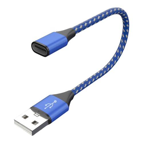 ZIDDAR Adaptador USB 2.0 macho a conector hembra tipo C de 480 Mbps, sincronización de datos para laptop, PC, cargadores USB, convertidor de extensión