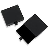 3 Pack Jewelry Gift Boxes, 3.14 x 2.75 x 0.66Inch Small Gift Boxes, Cardboard Jewelry Boxes, Drawer Type Jewelry Organizer Box, Jewelry Box for Women for Bracelets Earrings Necklaces Earring (Black)