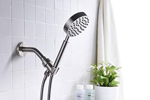 All Metal Shower Head Holder For Hand Held Showerheads, Brushed Nickel | Adjustable Shower Arm Mount With Universal Wall Hook Bracket And Brass Pivot Ball #TOP7