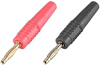 Sourcingmap 2mm Banana Speaker Plug Cable Screws Connectors Black Red 10A Jack Connector 2pcs