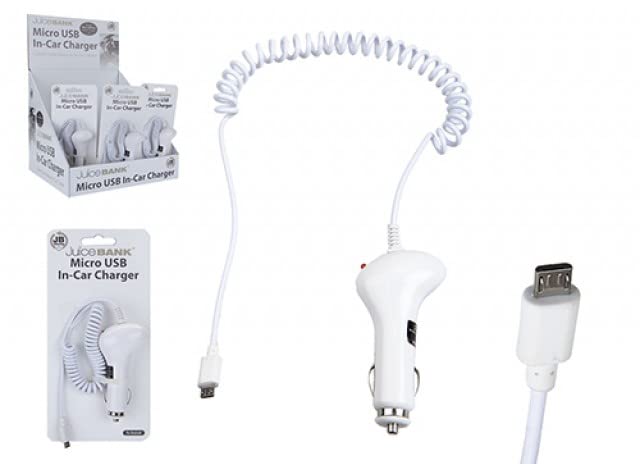 Compact & Efficient White Micro Usb In Car Charger - (1 Pc.) - Sleek Design - Ideal Travel Companion