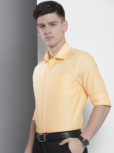 Image of The Indian Garage Co Men Slim Fit Solid Full Sleeves Cutaway Collar Formal Shirt