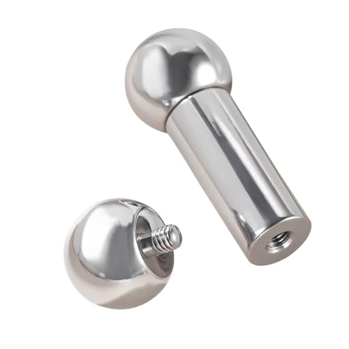 Inoki - Barra de titanio con bolas de tornillo internas - Espesor 3 mm, Long. int. 16 mm, Bola 6 mm