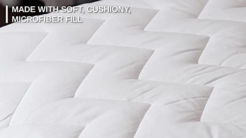 Image of Waterguard Quilted Cotton Mattress Pad - King Size - Soft, Comfortable, and Fluffy Mattress Pad - Waterproof Mattress Protector Stretched 15 inch for Snug Fit on Regular Sized Mattress