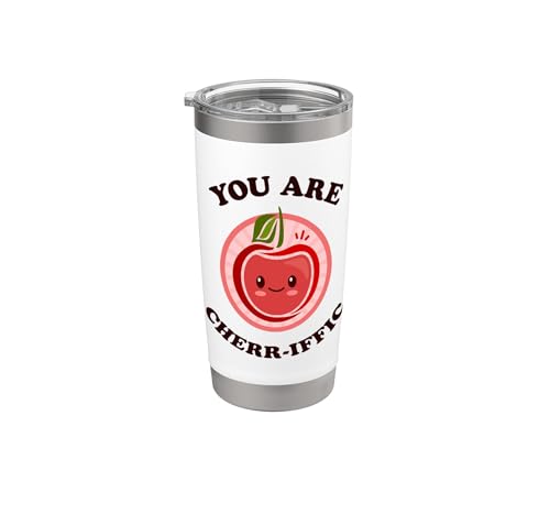 You Are Cherr-Iffic - Juego de palabras con diseño de cerezas kawaii Vaso térmico de acero inoxidable de doble pared